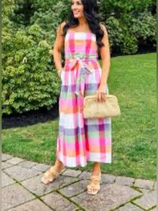 kate spade Dresses & Skirts - NWT kate spade Pink Multicolor Plaid Midi Dress Size L